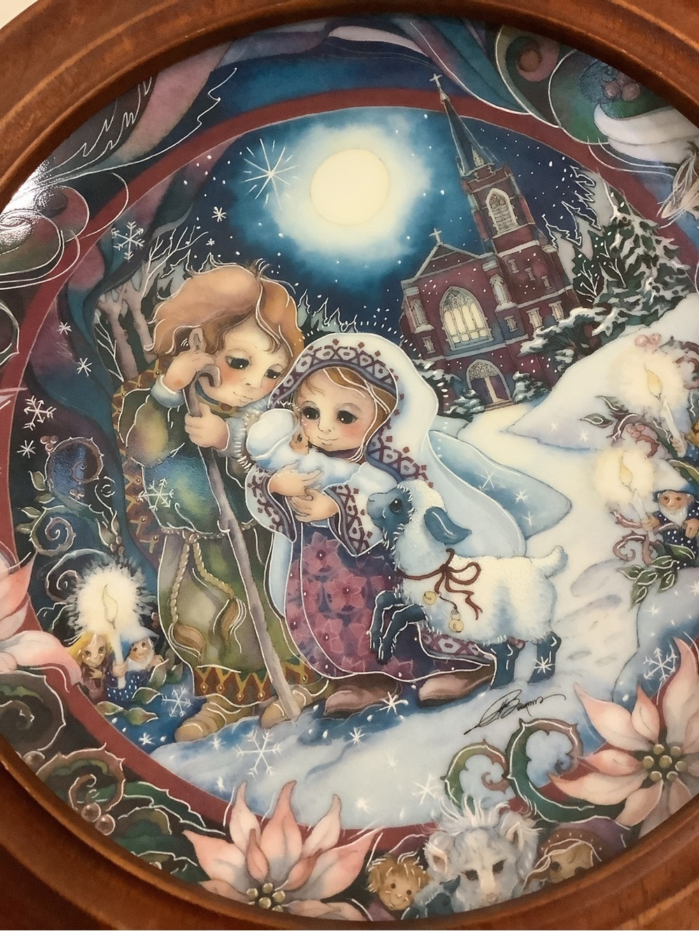 Vtg. 1991 Jody Bergsma Christmas Series “A Child Is Born” fine Porcelain Plate
